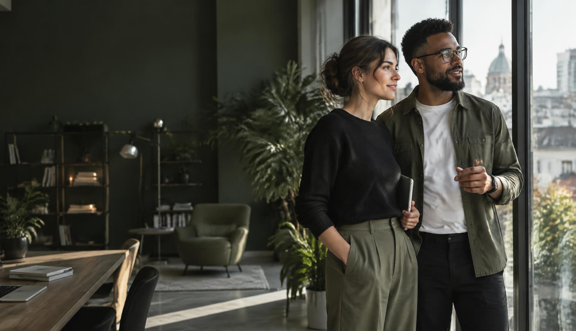 Deux professionnels du numérique dans un bureau